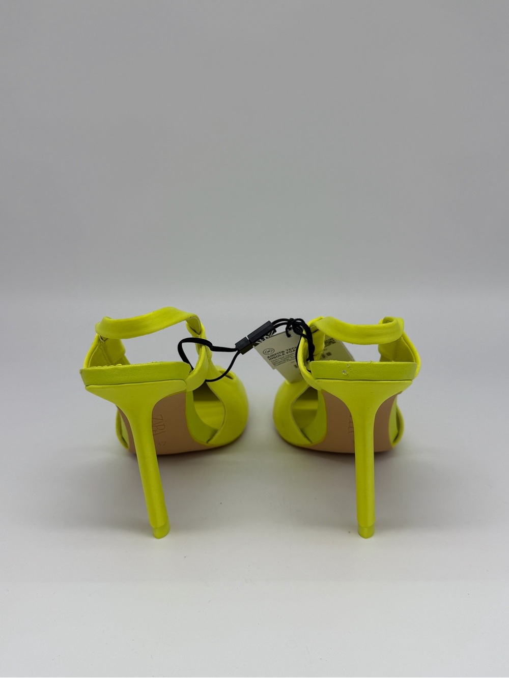 Zara Neon Yellow Pointed Slingback Pumps with Buckle Strap - Picture 5 of 6
